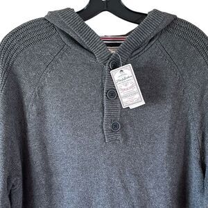 NEW Flag & Anthem Mens Grey Hooded Sweater